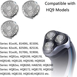 Suleto HQ9 Replacement Shaving Head Compatible with philip Electric Shaver, Hq9 Head Speedxl Razor Blades Cutter for HQ9070 HQ9140 HQ9090 HQ9170 PT920 8270XL 9160XL 9170XL 8170XL, 3Count