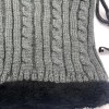 Wildebeest Winter Unisex Knitted Hoodies Scarf With Fur Hats