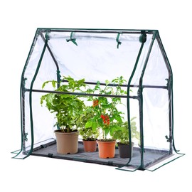 Mini Greenhouse for Indoor Outdoor: Ohuhu Tabletop Portable Green House with Waterproof Pad for Small Plants Nursery Germination, 36"x18"x33" Heavy-Duty Cover Tent Humidity Dome Seedling Accessory