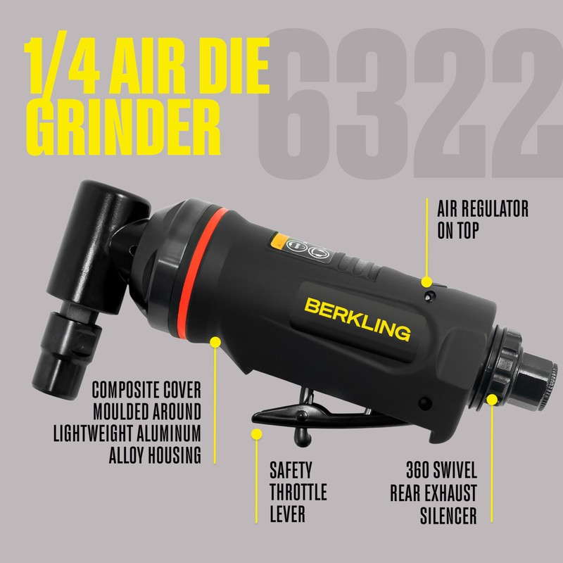 Berkling Tools BT 6322 1/4" Right Angle Air Die Grinder