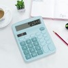 HUTUDD Desktop Calculator, Light Blue Calculator Big Buttons, 12-Digits Large