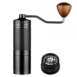 Zalnuuk Z30 Manual Hand Coffee Grinder with 7 Star Stainless Steel Burr for French Press, Mocha, Espresso, External Adjustable Design, Three Bearing Positioning, Black, 20g