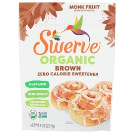 Swerve Organic Monk Fruit Brown Sugar Replacement Sweetener, 8 Ounce (Pack of 2)