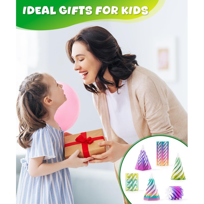 hand spinners, 6PCS Mini 3D Printed Spiral Cone Fidget Toy,