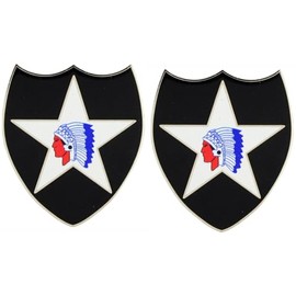 MilitaryBest 2nd Infantry Division Lapel Pin 2 Pack