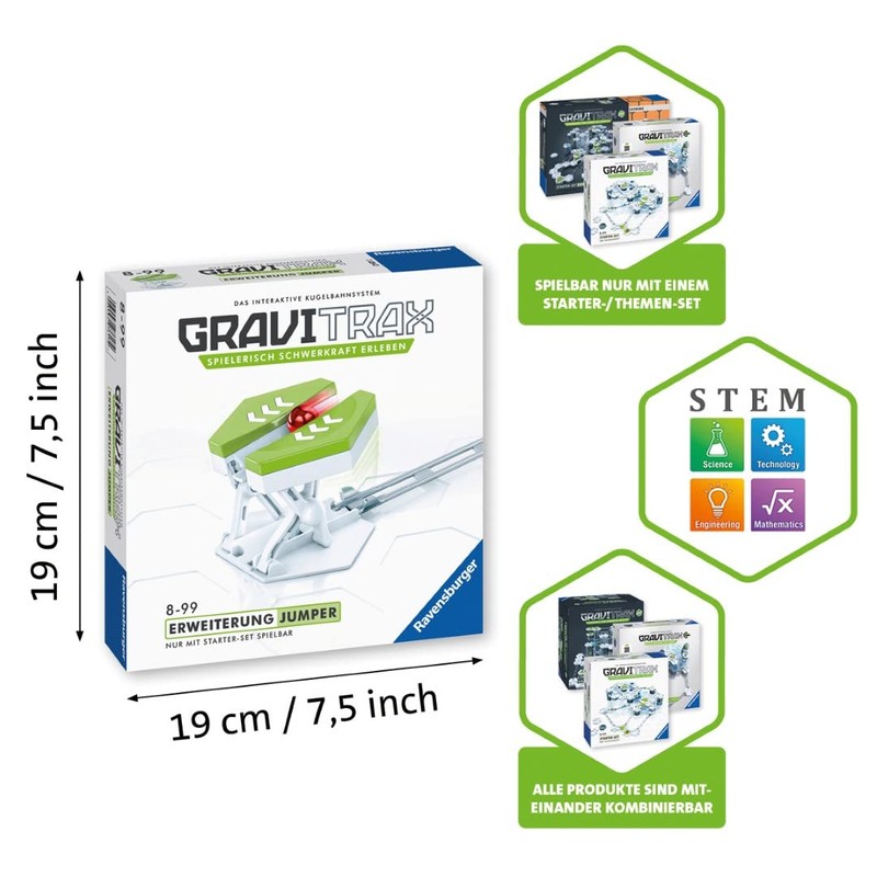 Ravensburger GraviTrax Pro Extension Jumper, Ideal Accessory for Spectacular Marble