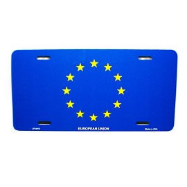DIGIART INTERNATIONAL EUROPEAN UNION FLAG UNION EUROPÉENNE METAL NOVELTY CAR LICENSE PLATE AUTO TAG