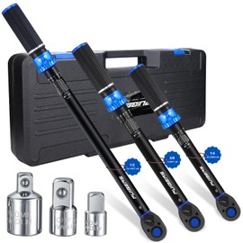 PUIBERS Torque Wrench Set 1/2 3/8 1/4 inch Drive Click, 3Pcs Torque Wrenches 10-170 FT.LB,5-50FT.LB,20-240IN.LB, Inch pound Torque Wrench with 3 Pcs Adapter for Bike,Car, Truck,Tractor
