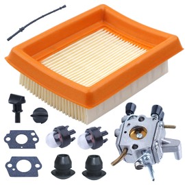 Carburettor Set for Stihl FS120 FS200 FS020 FS202 FS300 FS350 Brush Cutter, ADEFOL Carburettor with Gasket, Air Filter, Fuel Hose, Primer Ball Pump