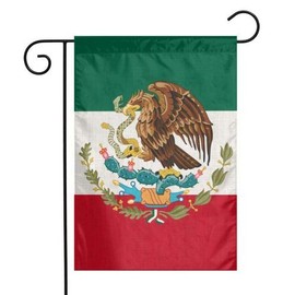 YANGHOME Mexico Mexican Flag Flax Nylon Burlap Linen Fabric Garden Flag Farmhouse Decorations Yard Mailbox Decor Welcome Sign 12x18 Inch Small Mini Size Double Sided