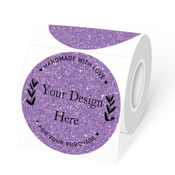 3" Circle Holographic Thermal Labels Stickers, Round Direct Thermal Label