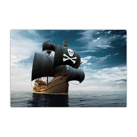 Desk Mat for Children and Adults - "Pirate Ship" - Made of Premium Vinyl (Plastic) - 60 x 40 cm - Non-Slip Desk Mat with Best Protection - Made in Germany