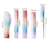 5pcs Space Aluminum Colorful Gradient Haircut Comb Salon Hairdressing Comb