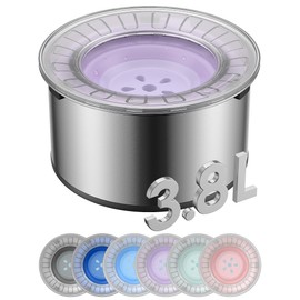 Heouvo 1Gallon Large Dog Water Bowl No Spill, [Anti Digging Lid & Rubber Bottom] Spill Proof Dog Bowl, Anti Splash Mess Dripless Slow Drinking Stainless Steel Water Bowl for Sloppy Messy Drinkers Car