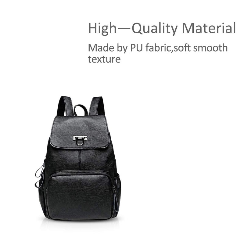 NICOLE & DORIS Woman Faux Leather Backpack Casual Daypack Ladies