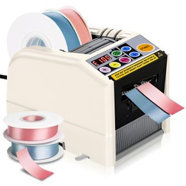 Ribbon Cutting Machine, Electric Tape Cutting Machine, Advanced 999mm Cut Length Cutting 6-60mm Width, Automatic Tape Dispenser for Office, Businesses, Home Use