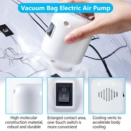 2.6 cm Electric Vacuum Pump for Vacuum Bags, 55 W Vacuum Pumps with Super Suction Power, 4.2 K Pa, 220 V Vacuum Pump for Home Use, Travel, Moving