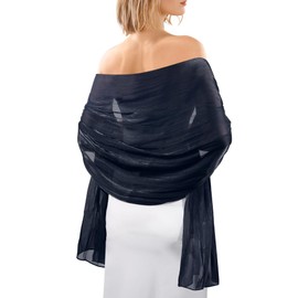 FURTALK Shawls and Wraps for Evening Dresses Sparkly Soft Wedding Party Bridesmaid Scarves for Women Navy