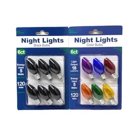 UI PRO TOOLS Black and Assort Colors Night Lights Bulbs 12PC