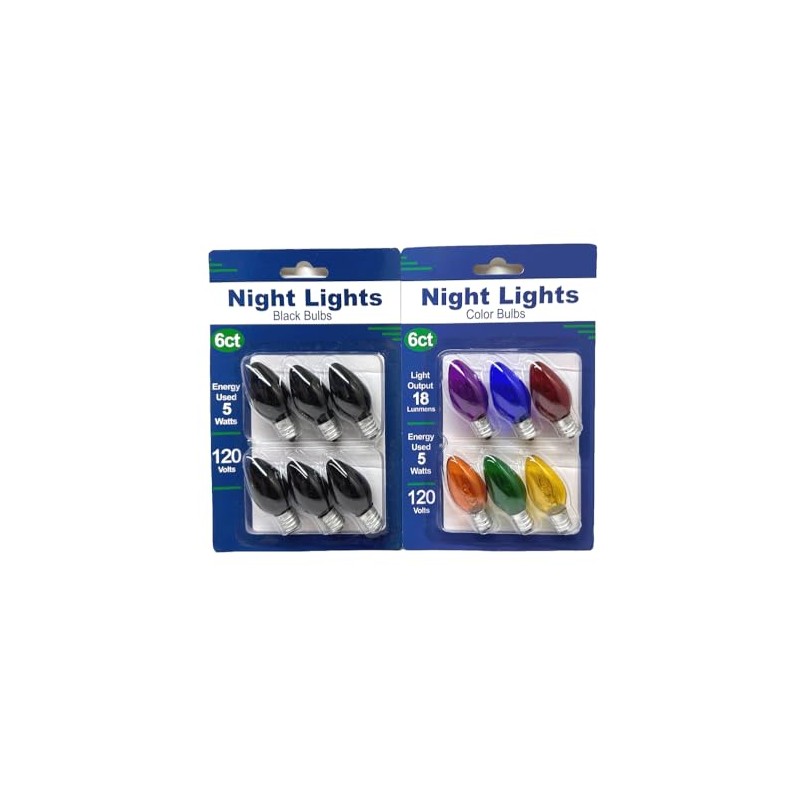 UI PRO TOOLS Black and Assort Colors Night Lights Bulbs