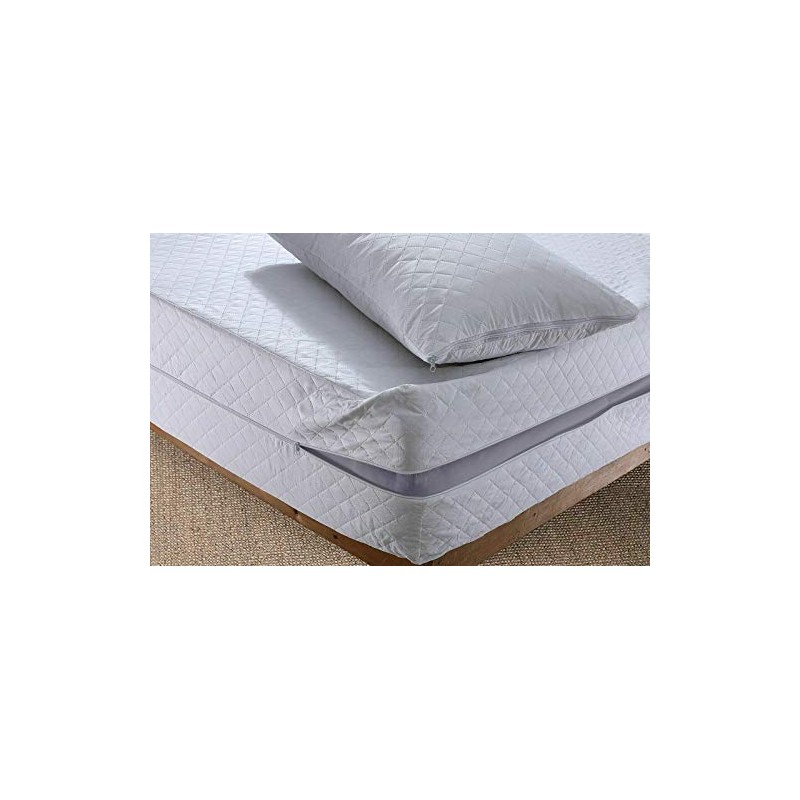 Luxury Quilted 4 Pack Pillow Protector Cases With Zip Closing