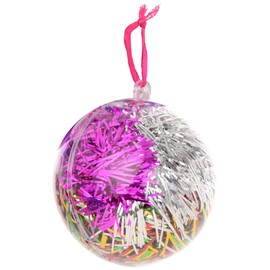 iscream Holiday Ornament with Set of 3 Shiny Tinsel Scrunchies - Silver, Gold and Purple