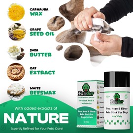 Pawsher Paw Balm for Dogs & Cats (2.6 oz) | Natural & Food Grade Ingredients | Protects, Moisturizes & Heals Dry Cracked Paws, Nose & Elbows | Dog Paw Balm Lick Safe | All Weather Dog Paws Protector