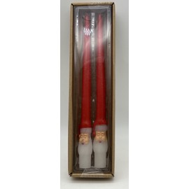 Creative Co-Op NEW Creative Co-Op Unscented Santa Red Taper 10" Christmas Candles Set of 2 NIB