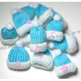 none 12 BABY SHOWER BOY CROCHET PARTY FAVORS MINI HATS  BLUE NINO RECUERDOS GIFT KNIT