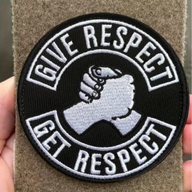 Give Respect-Get Respect Morale Meme Patch Embroidered Backpack Hook Loop