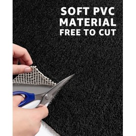 OTHWAY Shower Mat Non Slip Without Suction Cups, Quick Drying Bathtub Mat Non Slip for Shower Bathroom, PVC Loofah Shower Mat for Wet Areas (Black)