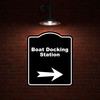 Boat Docking Station Black Sign Arrow Down Aluminum Composite Sign