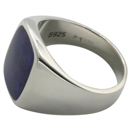 Fine Signet Ring 925 Silver with Lapis Lazuli, Silver