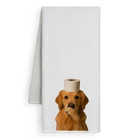 FGFK Funny Golden Retriever Bathroom Hand Towels, Gifts for Golden Retriever Lovers, Funny Dog Hand Towels, Dog Bathroom Decor, 16x24 Inch