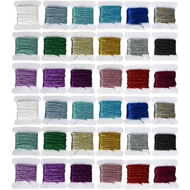 Embroidery Floss Metallic Embroidery Thread Sets -Cross Stitch Threads - Friendship Bracelets Floss - Crafts Floss - 36 Bobbins for Embroidery or Hand Needlework Decorative