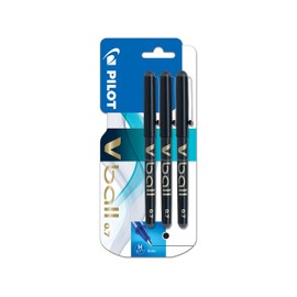 Pilot VBall 7 Rollerball Pen-Black (Pack of 3)