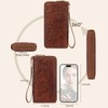 Blucoay Real Leather Womens Wallet,RFID Blocking Long Wallet For Women