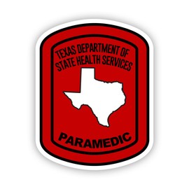 Texas Dept of State Health Services Paramedic Sticker Decal - Self Adhesive Vinyl - Weatherproof - Made in USA - First Responder - 3.12" x 4"