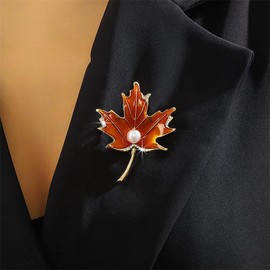 coadipress Thanksgiving Maple Leaf Brooch Pin For Women Girls Dainty Enamel Autumn Fall Leaves Brooch Pin Maple Leaf Lapel Pin Thanksgiving Jewelry Accessory Gifts Decoration, Extar Large, Alloy Steel