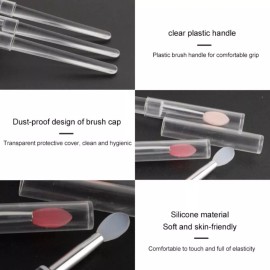 GAB Belleza Brocha Silicón Con Tapa Maquillaje Glitter Portátil (3 Pz)