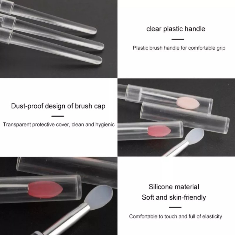 GAB Belleza Brocha Silicón Con Tapa Maquillaje Glitter Portátil (3