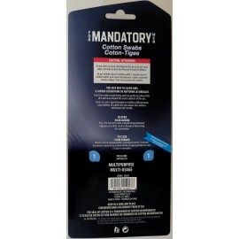 ForMandatoryMen Double Tip 100% Pure Cotton Swabs 300 BLACK Sticks/Pk