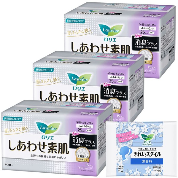 Laurier Happy Bare Skin Deodorizing Plus, For Especially Heavy Days,