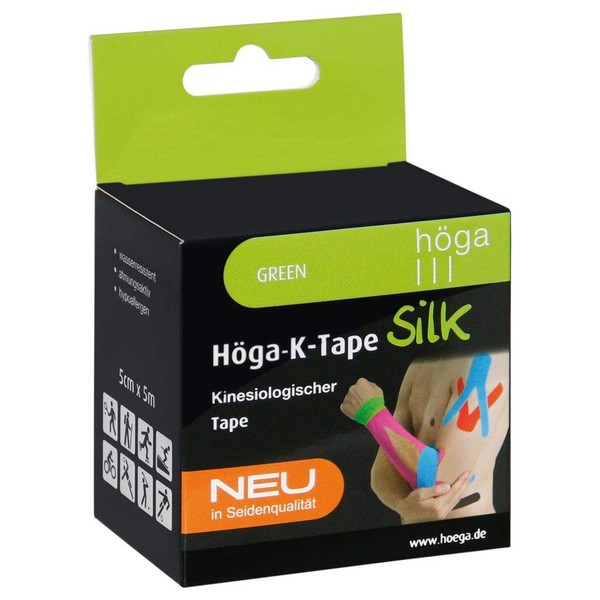 Höga-K-Tape-Silk Green Kinesiological Tape in Silk Quality, 5 cm x