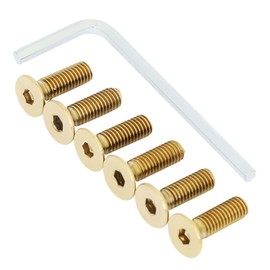 NRG Innovations NRG-SWS-100CG Steel Anodized Chrome Gold Flat Head/Conical Seat Steering Wheel Screw