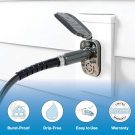 Aquor House Hydrant V2+ Frost Free Outdoor Garden Faucet with Quick Connect and Anti-Siphon, 10 inch, Slate Gray Polymer