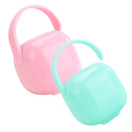 KOMBIUDA Convenient Pacifier Box Set 2Pcs Soother Case Locking Lid Travel Soother Container Protects Against Dust and Debris for Outdoor Activities