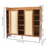 Unbranded Shoe Cabinet With Two-way Sliding Doors 6 Tier Bamboo