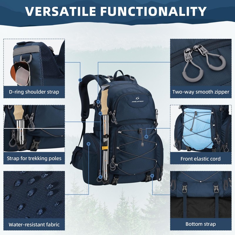Maelstrom Hiking Backpack, 40L Waterproof Camping Daypack for Men and