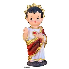 Luciana Collection >4" Inch Baby face Statue of Sagrado Corazon de Jesus Polyresin